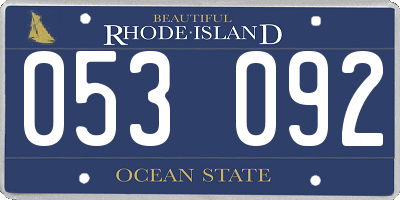 RI license plate 053092