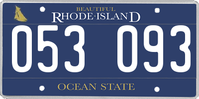 RI license plate 053093