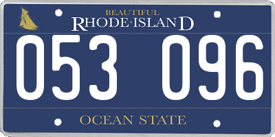 RI license plate 053096
