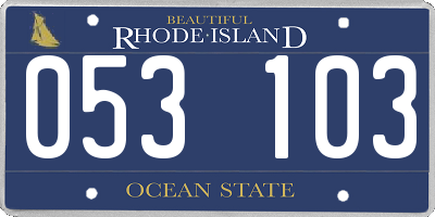 RI license plate 053103