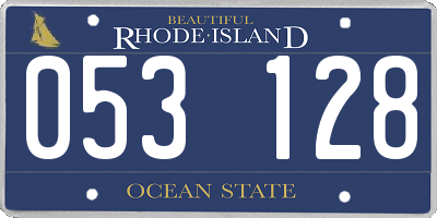 RI license plate 053128