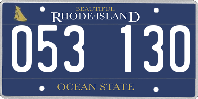 RI license plate 053130
