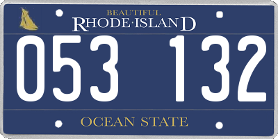 RI license plate 053132