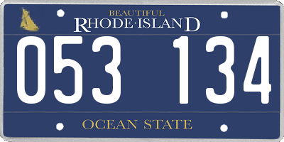 RI license plate 053134