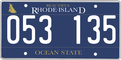 RI license plate 053135