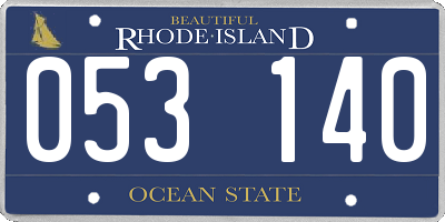 RI license plate 053140