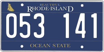 RI license plate 053141
