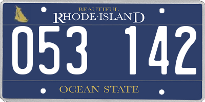 RI license plate 053142