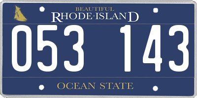 RI license plate 053143