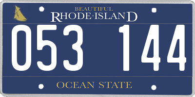 RI license plate 053144