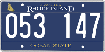RI license plate 053147