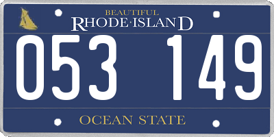 RI license plate 053149