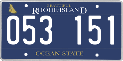 RI license plate 053151