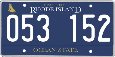 RI license plate 053152