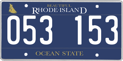 RI license plate 053153