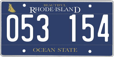 RI license plate 053154