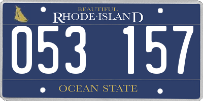 RI license plate 053157