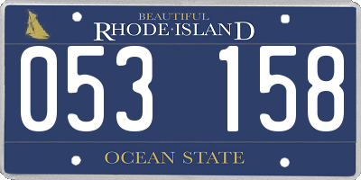 RI license plate 053158
