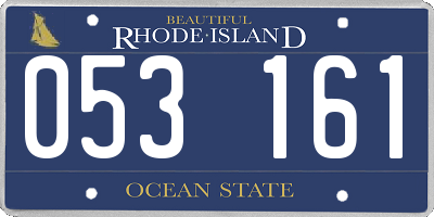 RI license plate 053161