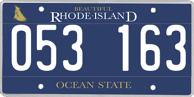 RI license plate 053163