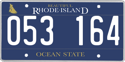 RI license plate 053164