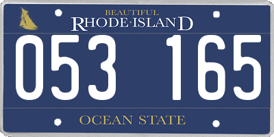 RI license plate 053165