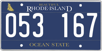 RI license plate 053167