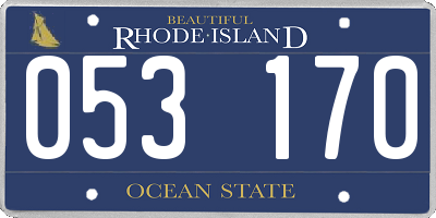 RI license plate 053170