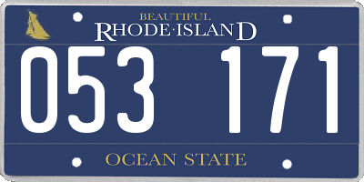 RI license plate 053171
