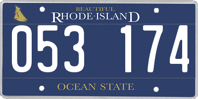 RI license plate 053174