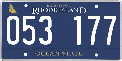 RI license plate 053177