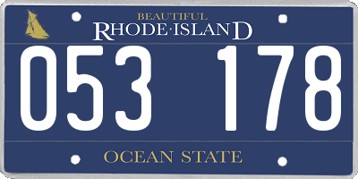 RI license plate 053178