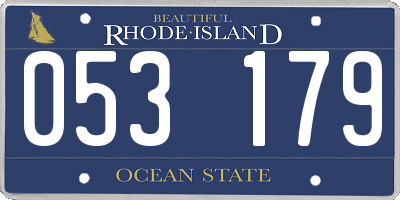 RI license plate 053179