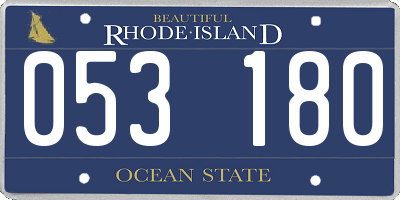 RI license plate 053180