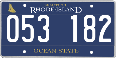 RI license plate 053182