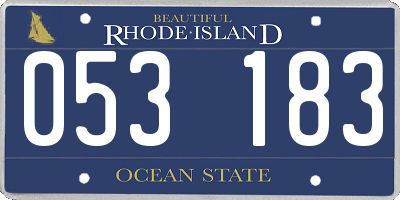 RI license plate 053183