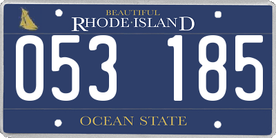 RI license plate 053185