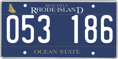 RI license plate 053186