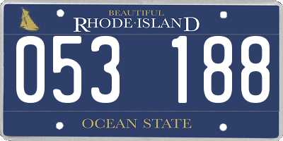 RI license plate 053188