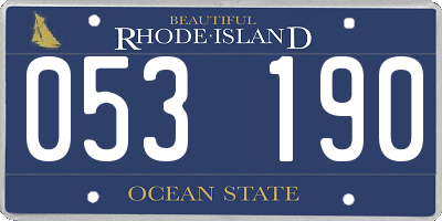 RI license plate 053190