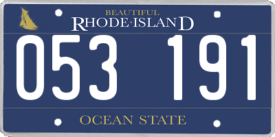 RI license plate 053191