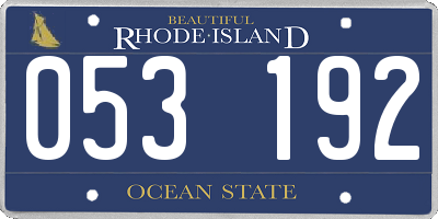 RI license plate 053192