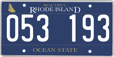 RI license plate 053193