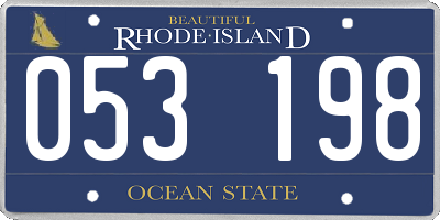 RI license plate 053198