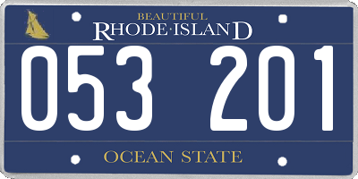 RI license plate 053201
