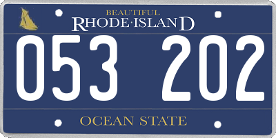 RI license plate 053202