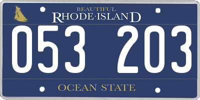 RI license plate 053203
