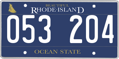 RI license plate 053204