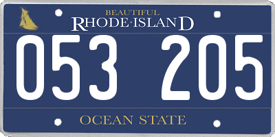 RI license plate 053205