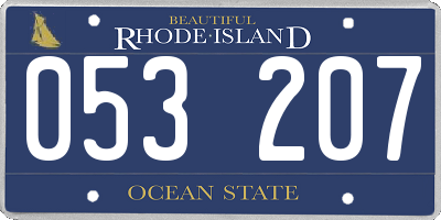 RI license plate 053207